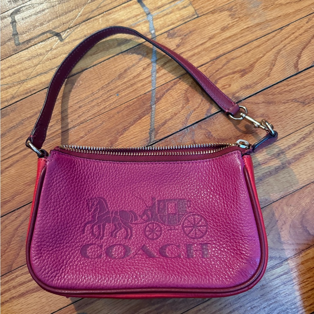 Coach Magenta Leather Shoulder Bag